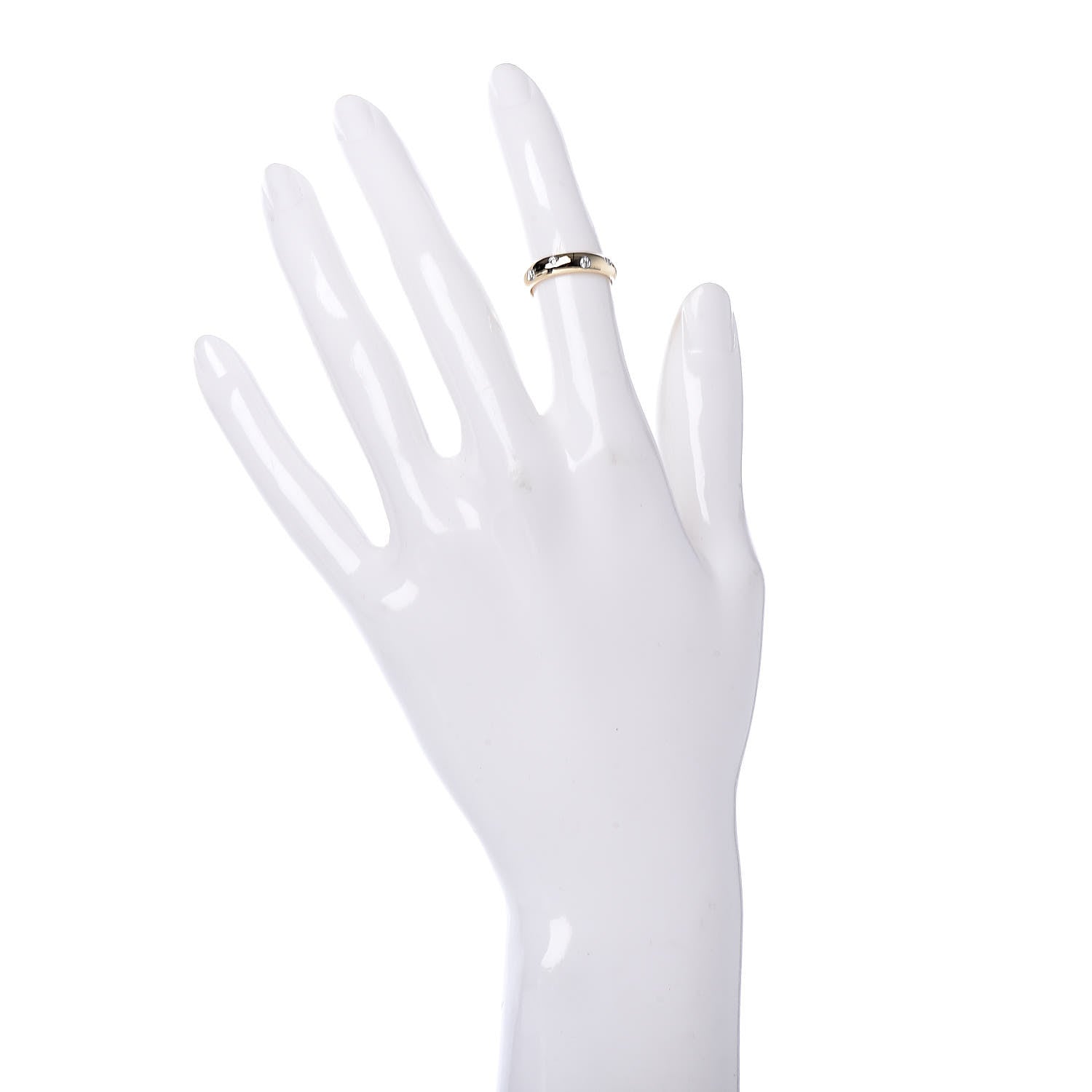 Tiffany 18K Yellow Gold Platinum Diamond 4mm Etoile Band Ring 47 4.25 2 of 6
