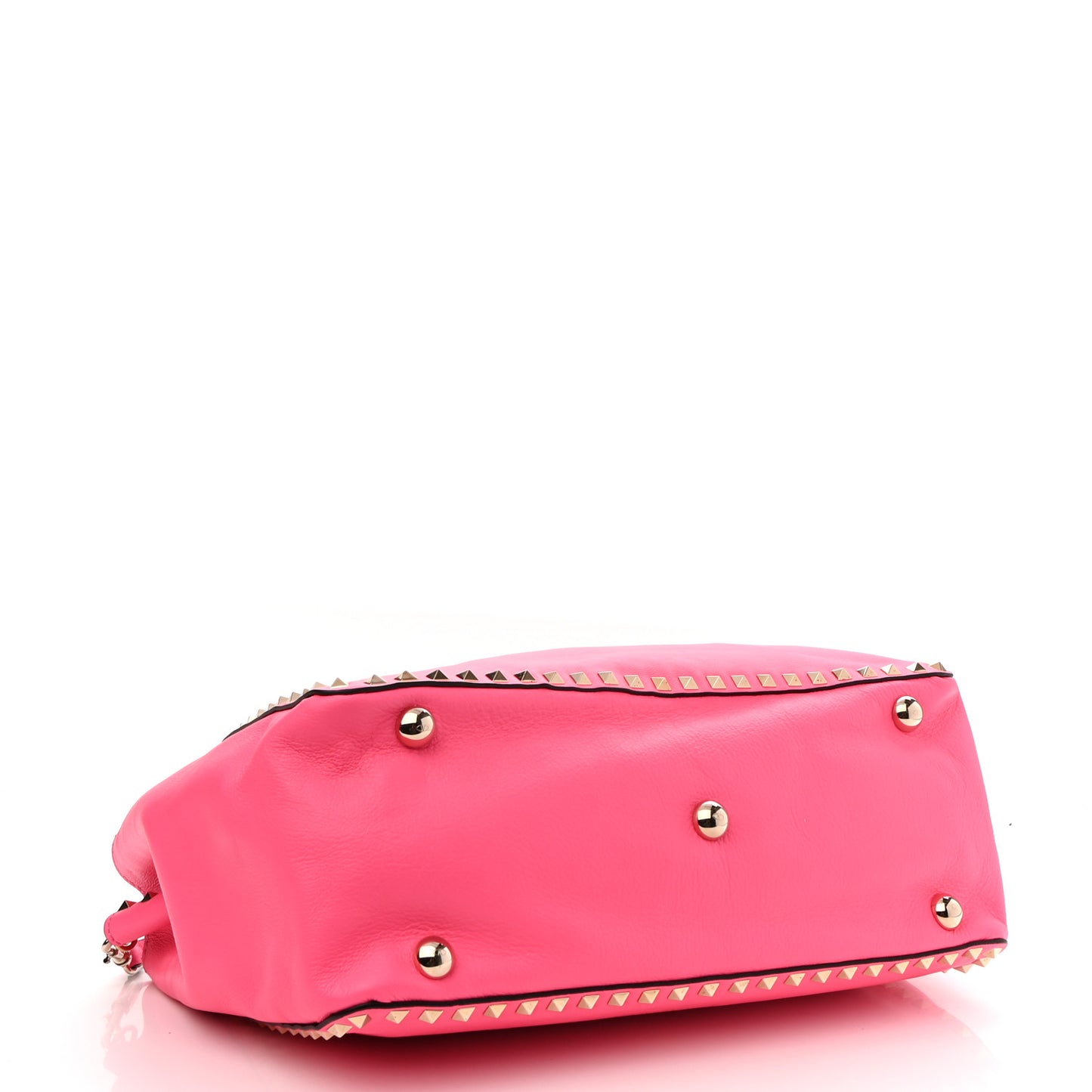 Vitello Medium Rockstud Tote Fuxia Fluo