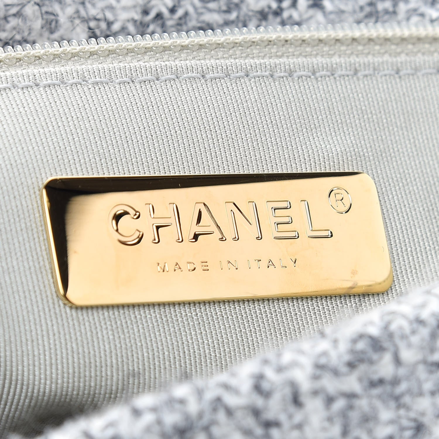 Chanel Tweed Quilted Medium Chanel 19 Flap Grey Ecru 6 of 9
