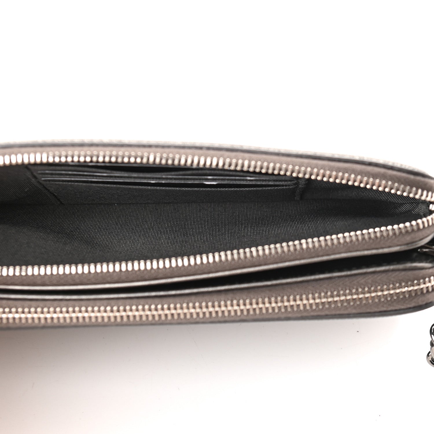 Chanel Metallic Caviar Quilted CC Filigree Clutch With Chain Dark Silver 5 of 12