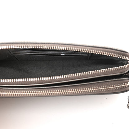 Chanel Metallic Caviar Quilted CC Filigree Clutch With Chain Dark Silver 5 of 12