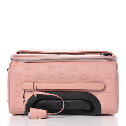 MCM Calfskin Ottomar Monogram Trolley Wheeled Suitcase Pink Blush 7 of 7
