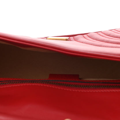 Gucci Calfskin Matelasse Small GG Marmont Shoulder Bag Hibiscus Red 6 of 10