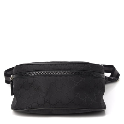 Gucci Nylon Monogram Fanny Pack Belt Bag Black 1 of 9