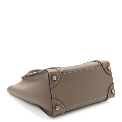 Celine Drummed Calfskin Micro Luggage Souris 4 of 10