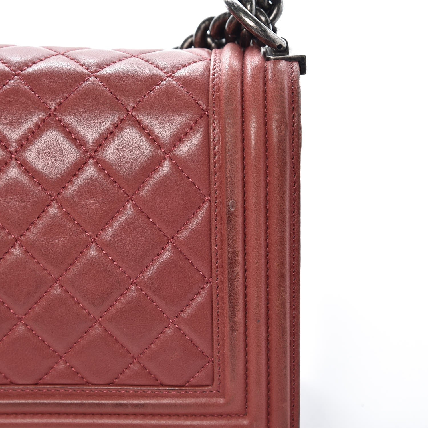 Chanel Lambskin Quilted Medium Boy Flap Dark Pink 15 of 16