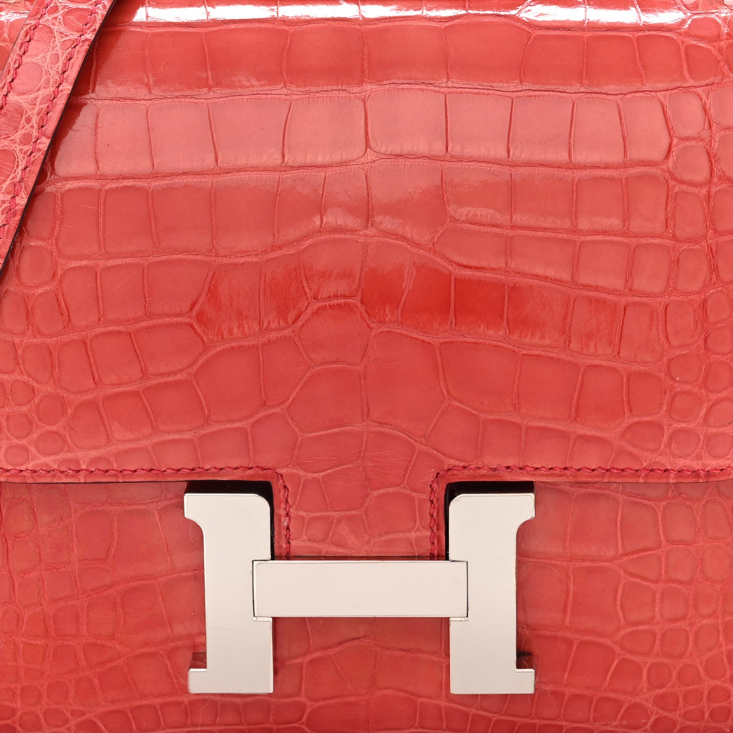 Hermes Shiny Alligator Constance 18 Bougainvillea 9 of 11