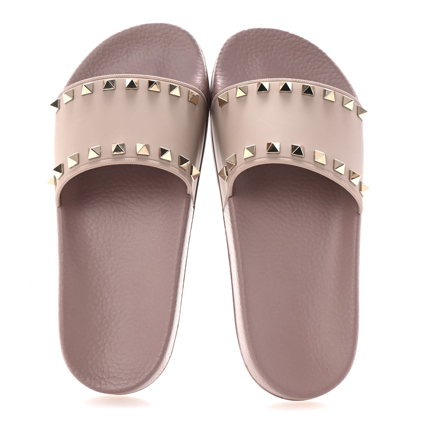 Rubber Rockstud Slide Sandals 37 Poudre
