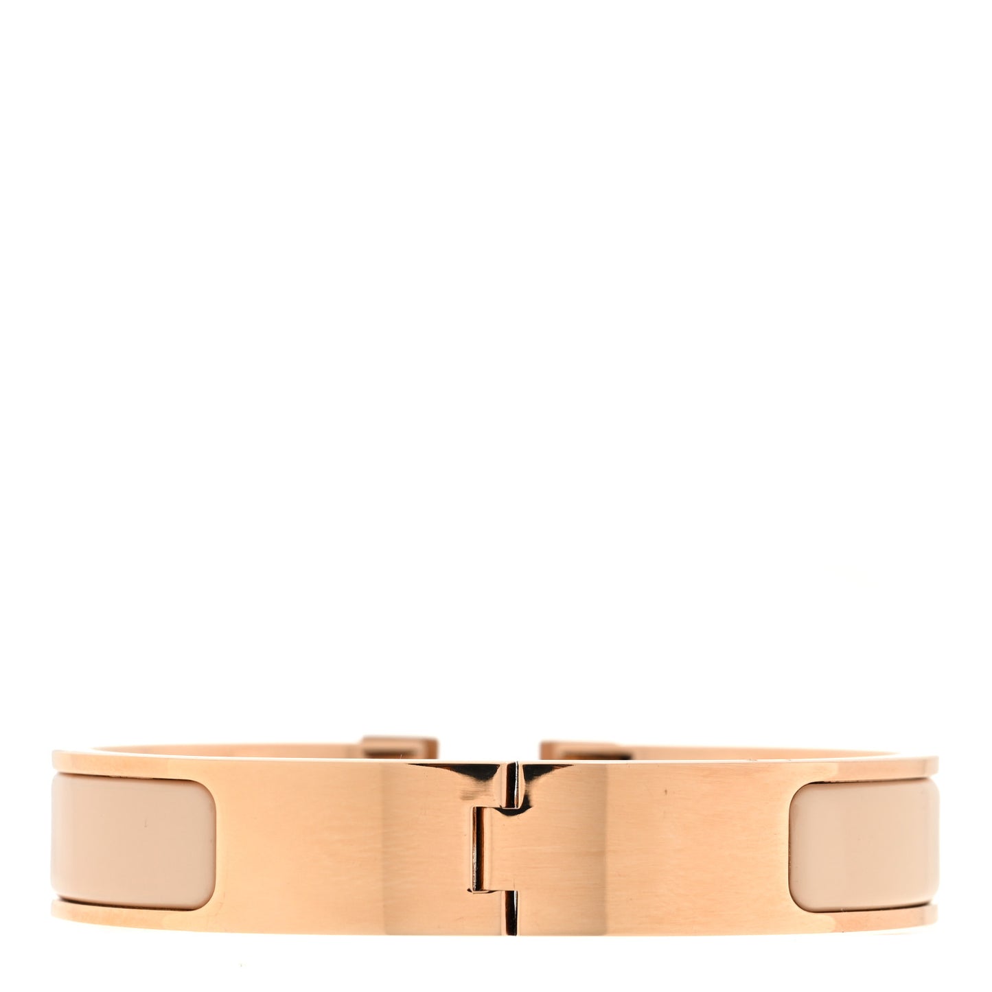 Enamel Narrow Clic Clac H Bracelet GM Beige Nacre