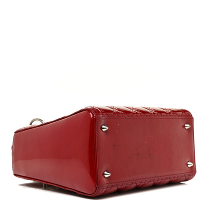 Christian Dior Patent Cannage Medium Lady Dior Red 4 of 16