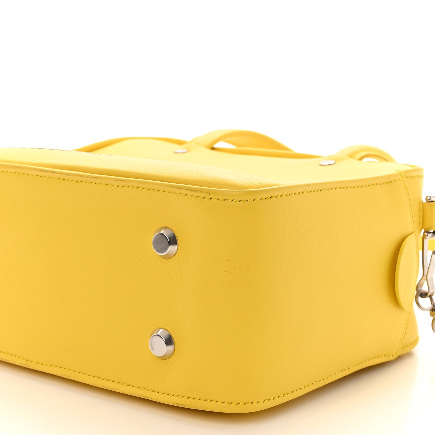 Balenciaga Shiny Day Calfskin Logo XS Triangle Square Bag Jaune Black 9 of 11