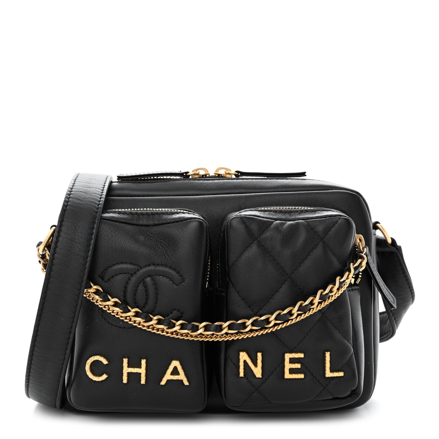 Chanel Calfskin Quilted Small Camera Case Black 1 of 14