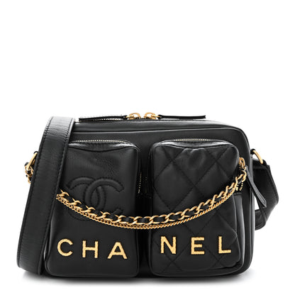 Chanel Calfskin Quilted Small Camera Case Black 1 of 14