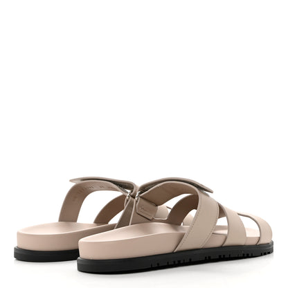 Hermes Calfskin Womens Chypre Sandals 41 Beige Mastic 4 of 9
