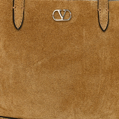 Valentino Garavani Suede Studded Mini Nellcote Shopping Tote Havana Beige 7 of 9