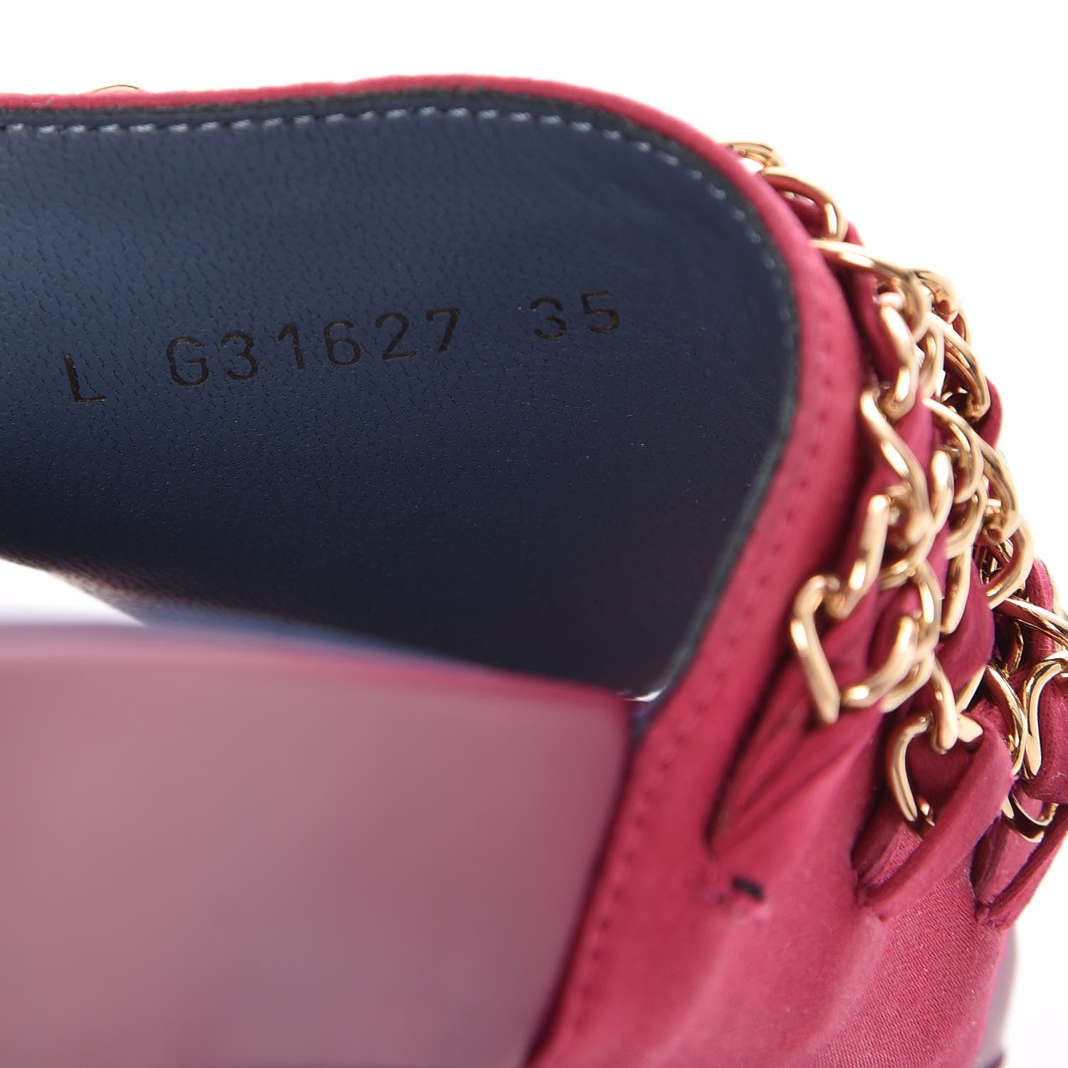Chanel Satin Chain Flat Sandals 35 Dark Fuchsia 8 of 8