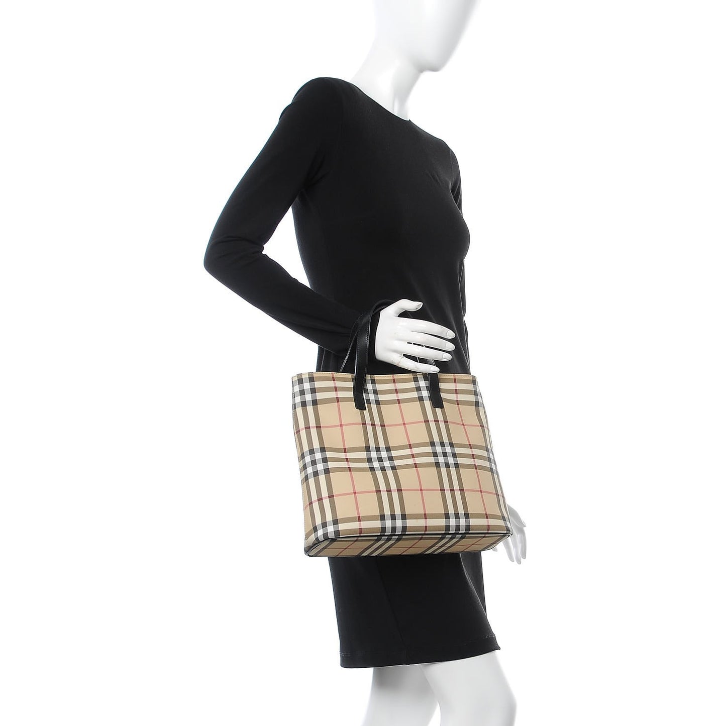 House Check Medium Tote Black