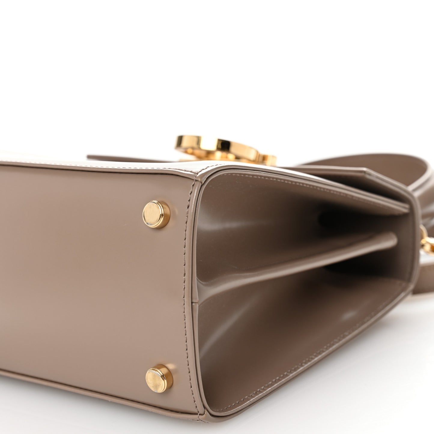 Brushed Off Calfskin Small Iconic Top Handle Bag Grey