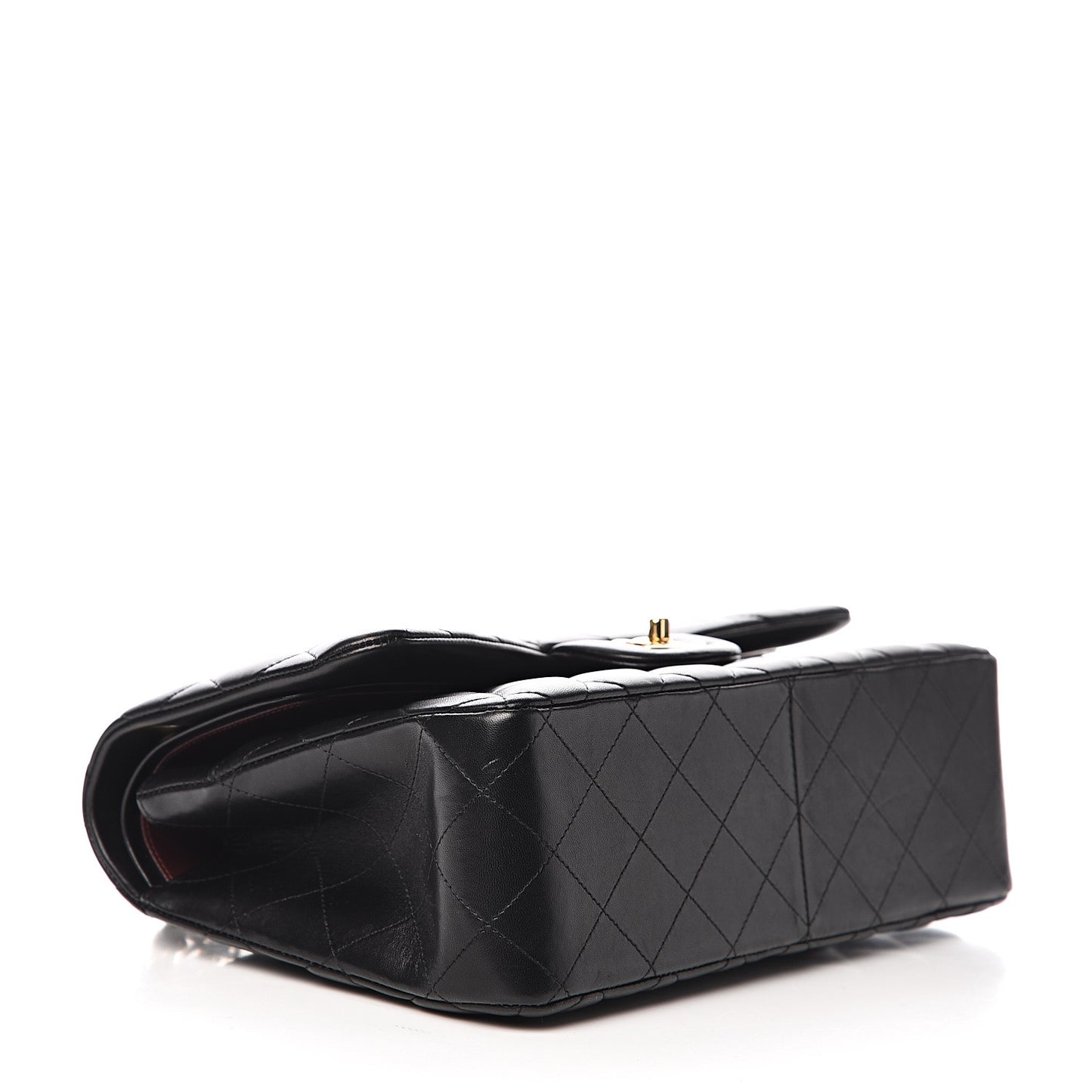 Lambskin Quilted Jumbo Double Flap Black