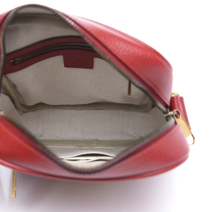 Gucci Grained Calfskin Logo Messenger Bag Hibiscus Red 4 of 9