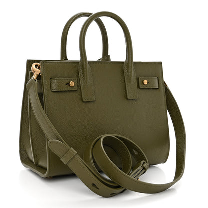 Saint Laurent Grained Calfskin Nano Supple Sac De Jour Green 3 of 10
