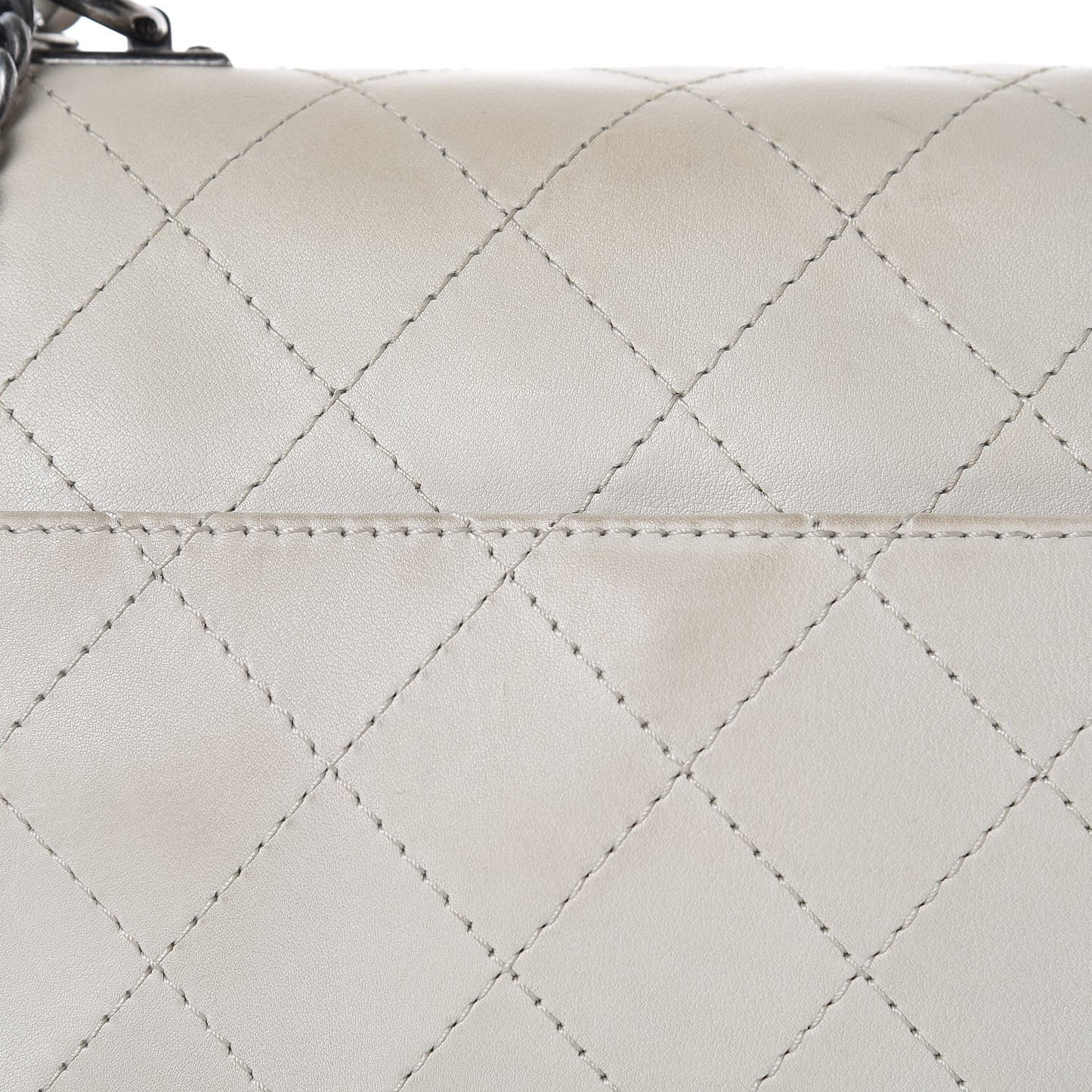 Calfskin Stitched Urban Luxury Top Handle Bag Ivory
