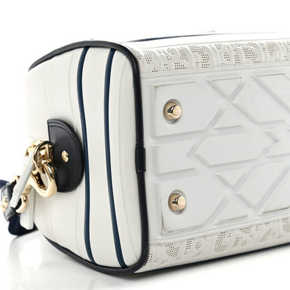 Christian Dior Perforated Calfskin Medium Dior Vibe Classic Bowling Bag White 9 of 13