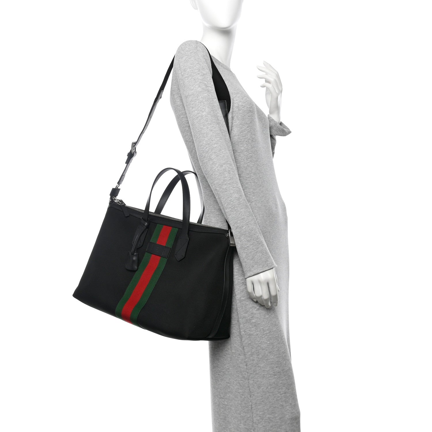 Gucci Techno Canvas Web Duffle Black 2 of 10
