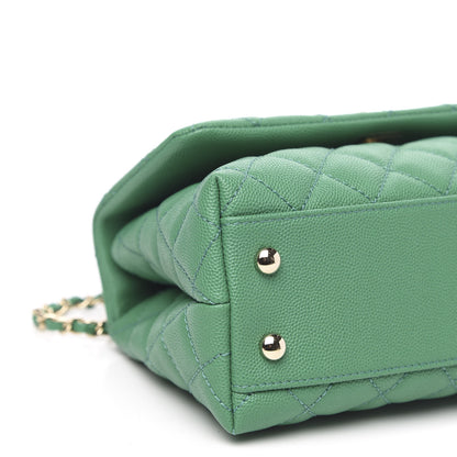 Chanel Caviar Quilted Mini Coco Handle Flap Green 9 of 11