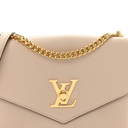 Louis Vuitton Soft Calfskin Mylockme Chain Bag BB Greige 5 of 9