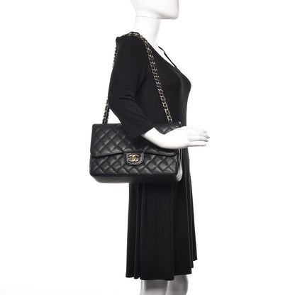 Chanel Caviar Quilted Jumbo Double Flap Black 2 of 12