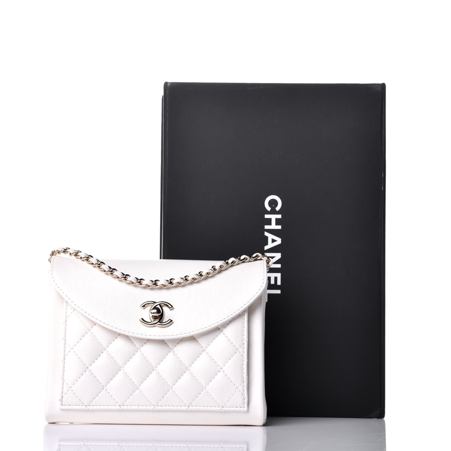 Chanel Calfskin Quilted Smart Pocket Crossbody Bag White 10 of 10