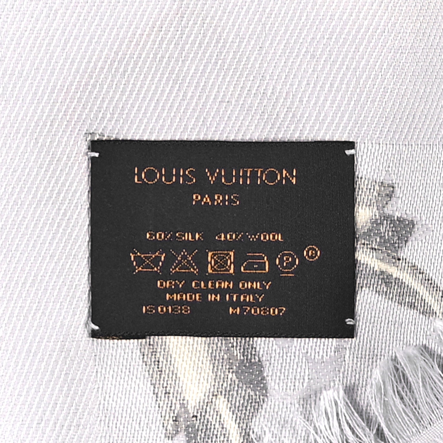 Louis Vuitton Silk Wool Monogram Pop Confidential Shawl Light Blue 3 of 3