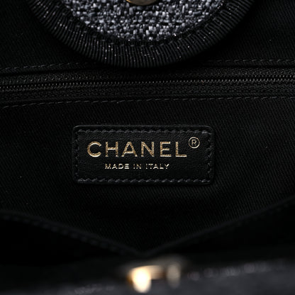Chanel Lurex Boucle Medium Deauville Tote Black 6 of 9