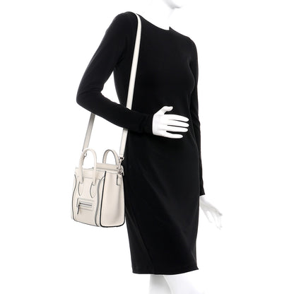 Celine Satin Calfskin Nano Luggage White 2 of 7