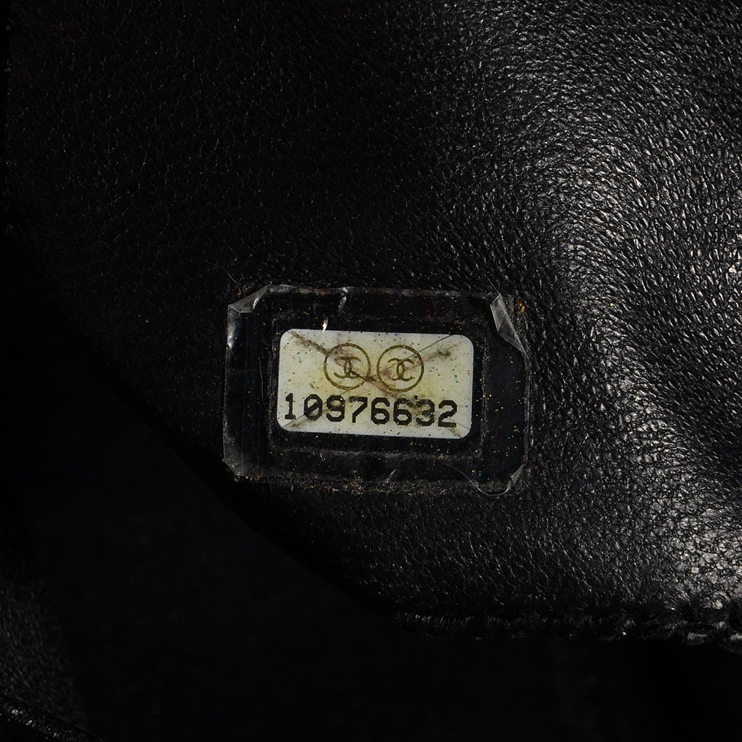 Glazed Calfskin Large Modern Chain Tote Black