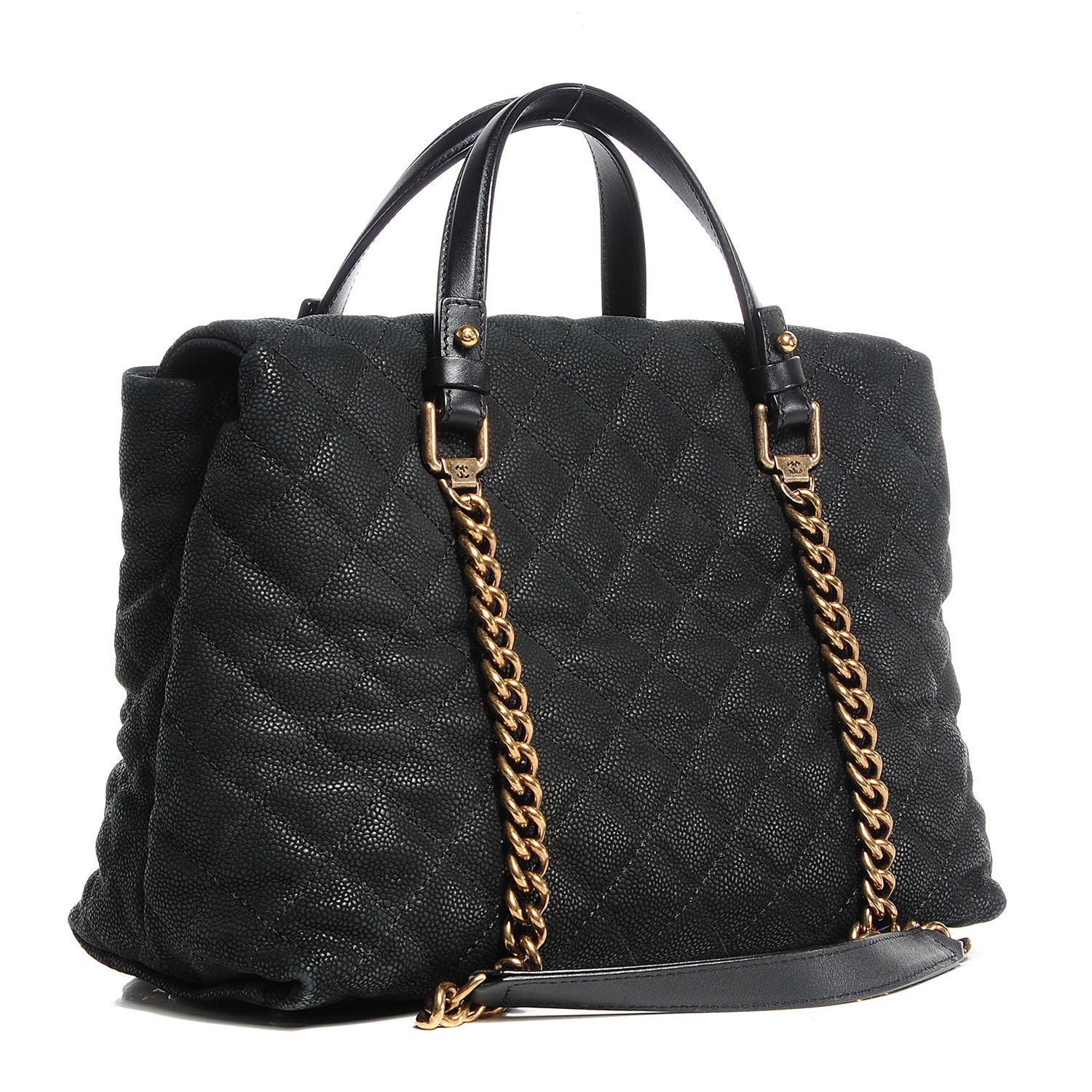 Chanel Iridescent Caviar Chic Quilt Tote Black 3 of 9