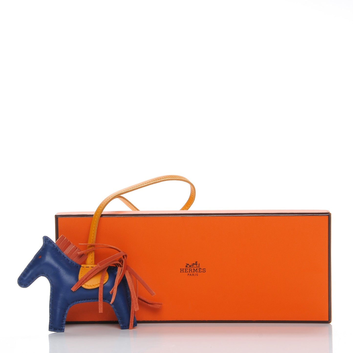 Milo Lambskin Grigri Rodeo Horse Bag Charm PM Bleu de Malte Cornaline Jaune D'Or