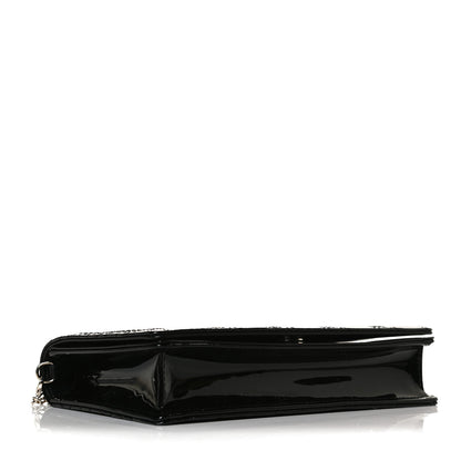 Christian Dior Patent Cannage Lady Dior Chain Wallet Black 7 of 29