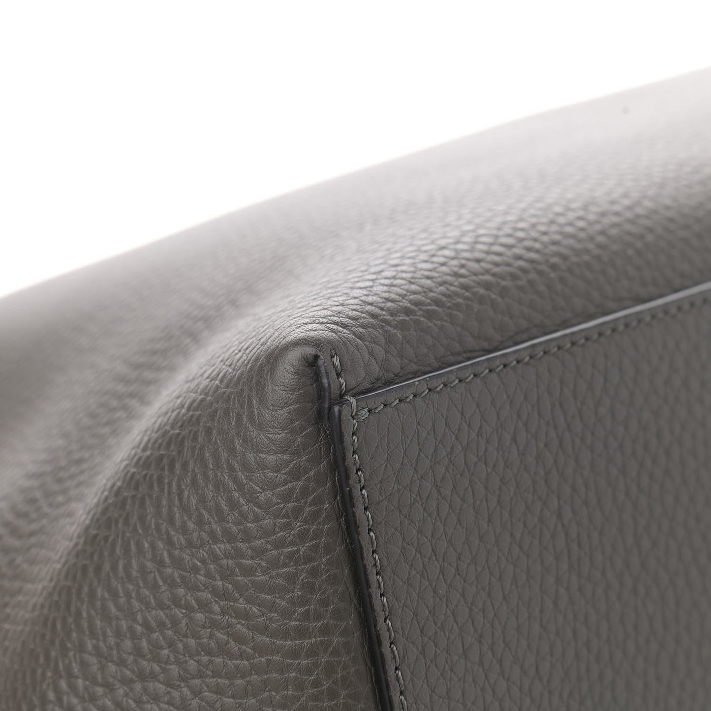Grained Calfskin Rockstud Shoulder Tote Graphite