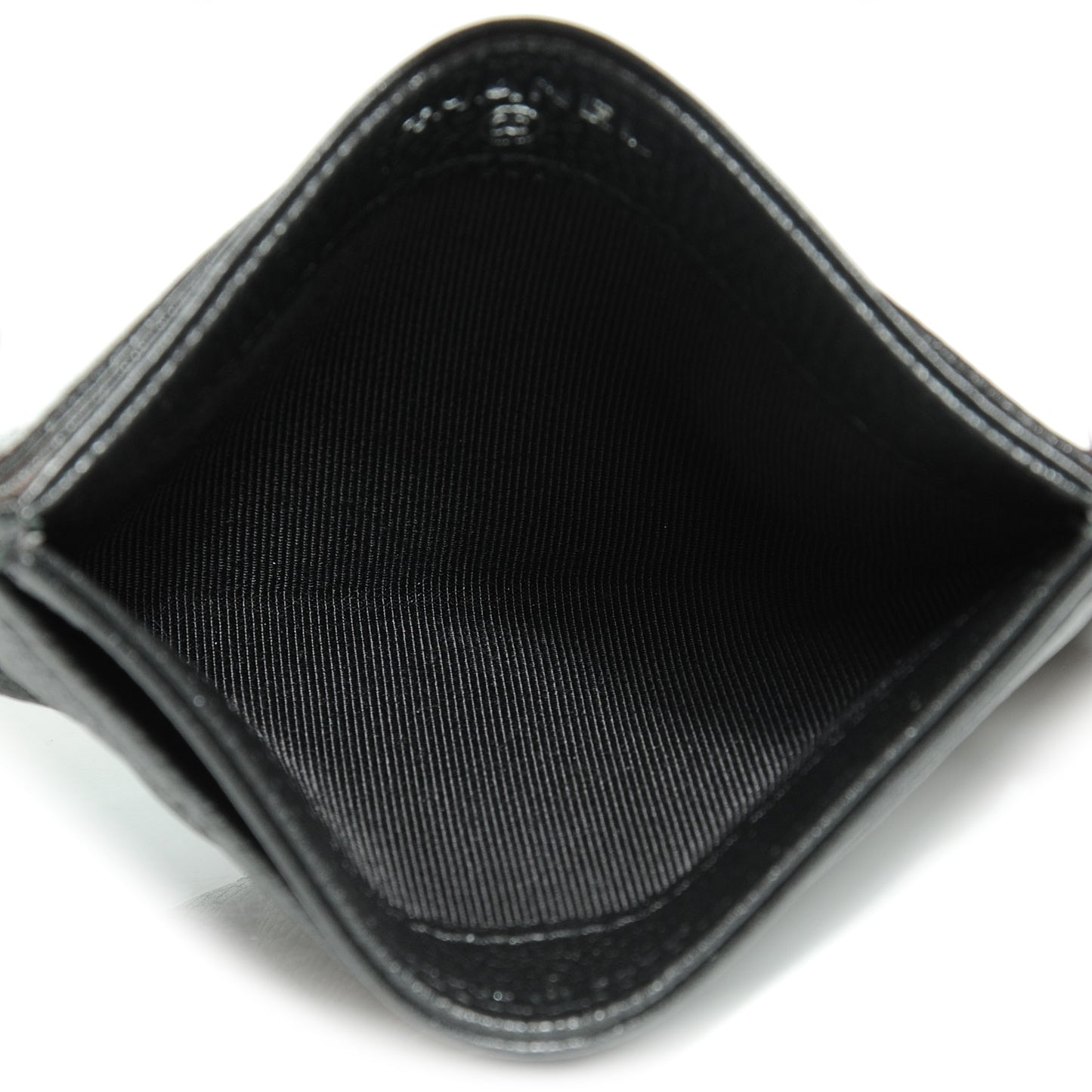 Caviar Quilted Card Holder Black