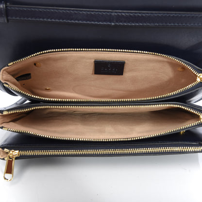 Gucci Crystal Monogram Plutone Calfskin Web Ophidia Flap Messenger Bag Straw Yellow Blue 5 of 12
