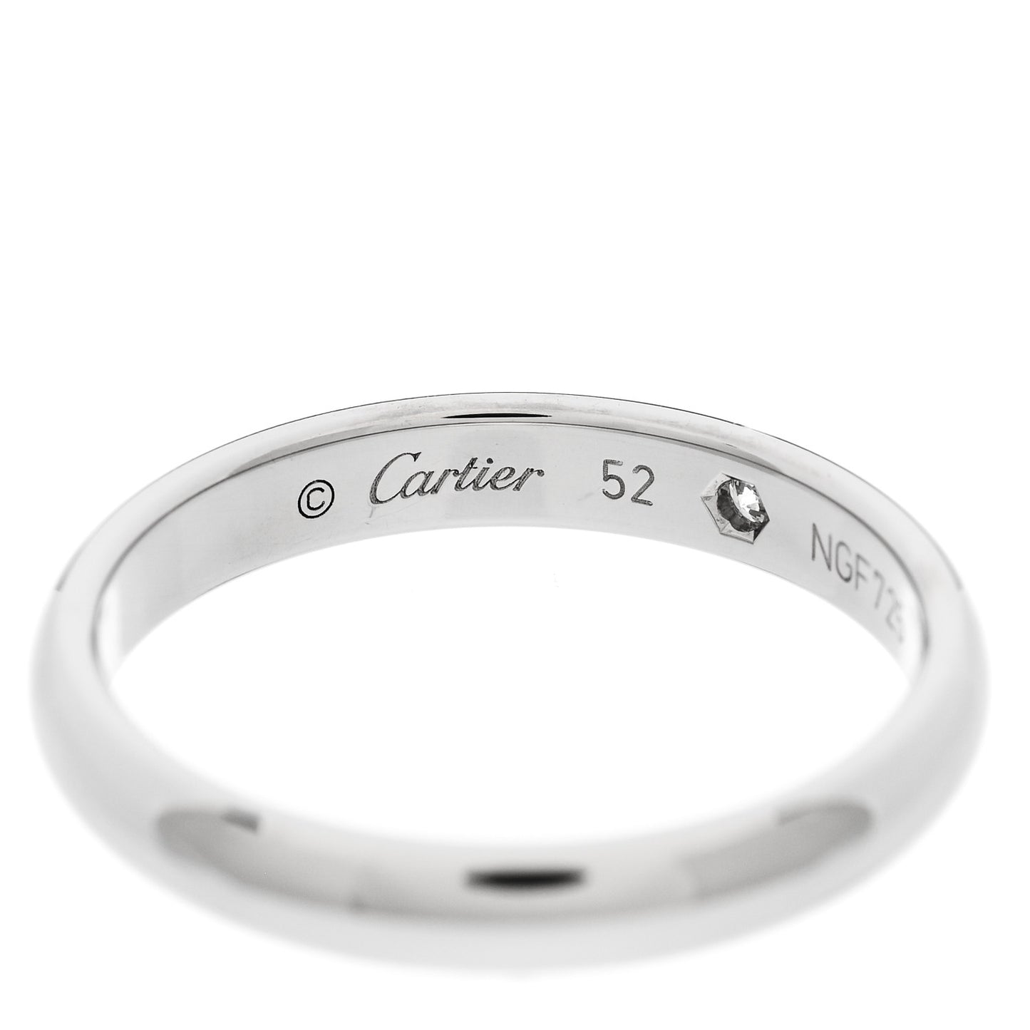 Platinum Diamond 3mm C De Cartier Wedding Band Ring 52 6