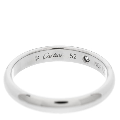 Cartier Platinum Diamond 3mm C De Cartier Wedding Band Ring 52 6 4 of 6