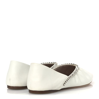 Miu Miu Nappa Crystal Ballerina Flats 35.5 White 4 of 11