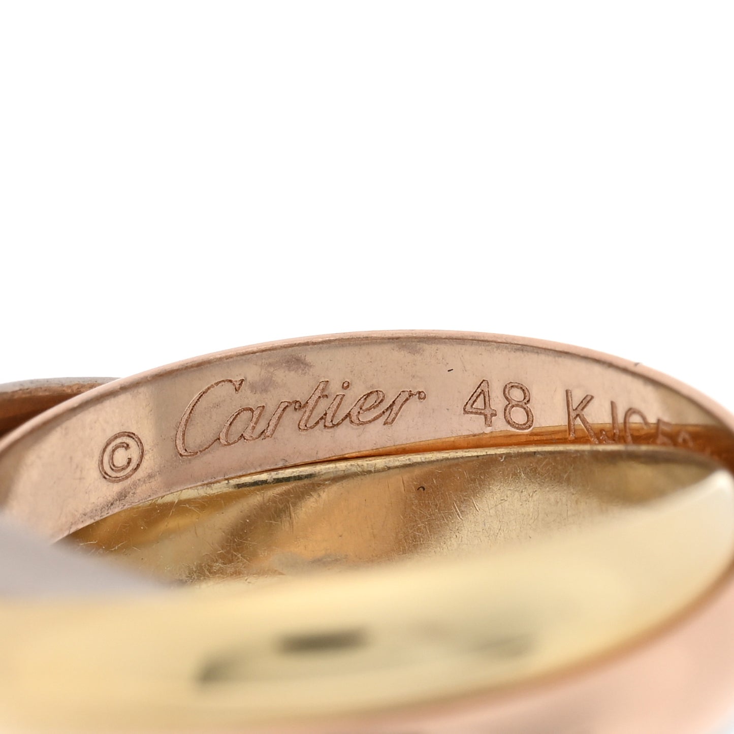 18K Pink Yellow White Gold Small Trinity Ring 48 4.5