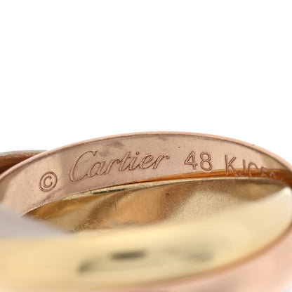 Cartier 18K Pink Yellow White Gold Small Trinity Ring 48 4.5 4 of 5