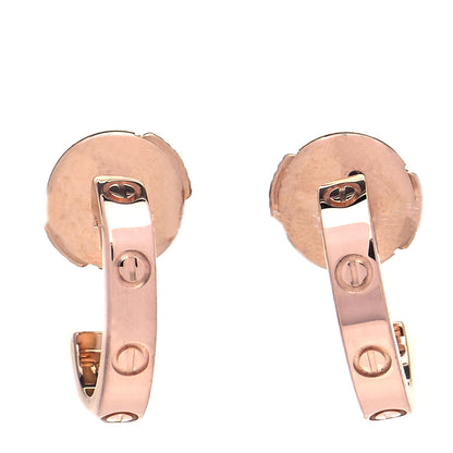 Cartier 18K Pink Gold Small LOVE Hoop Earrings 1 of 8