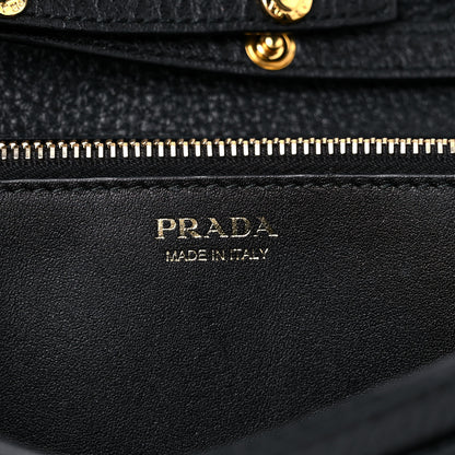 Prada Vitello Daino Chain Wallet Black 6 of 12