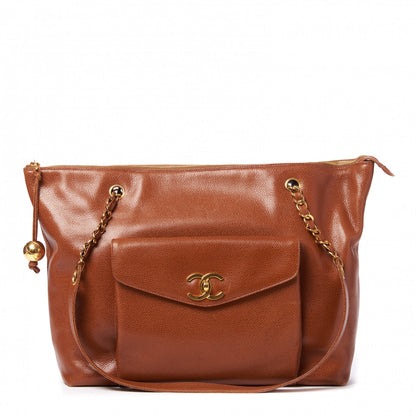 Chanel Caviar Flap Shoulder Bag Brown 1 of 9
